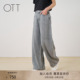 女士高腰宽松显瘦直筒长裤 浅灰水洗休闲牛仔裤 新款 OTT2026春夏季