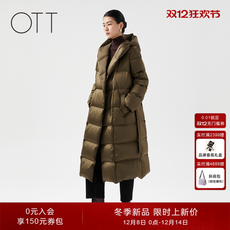 OTT2025冬新品鹅绒长款羽绒服