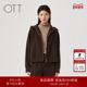 OTT2025冬季 连帽拼接卫衣外套女装 新品 宽松百搭休闲运动短款