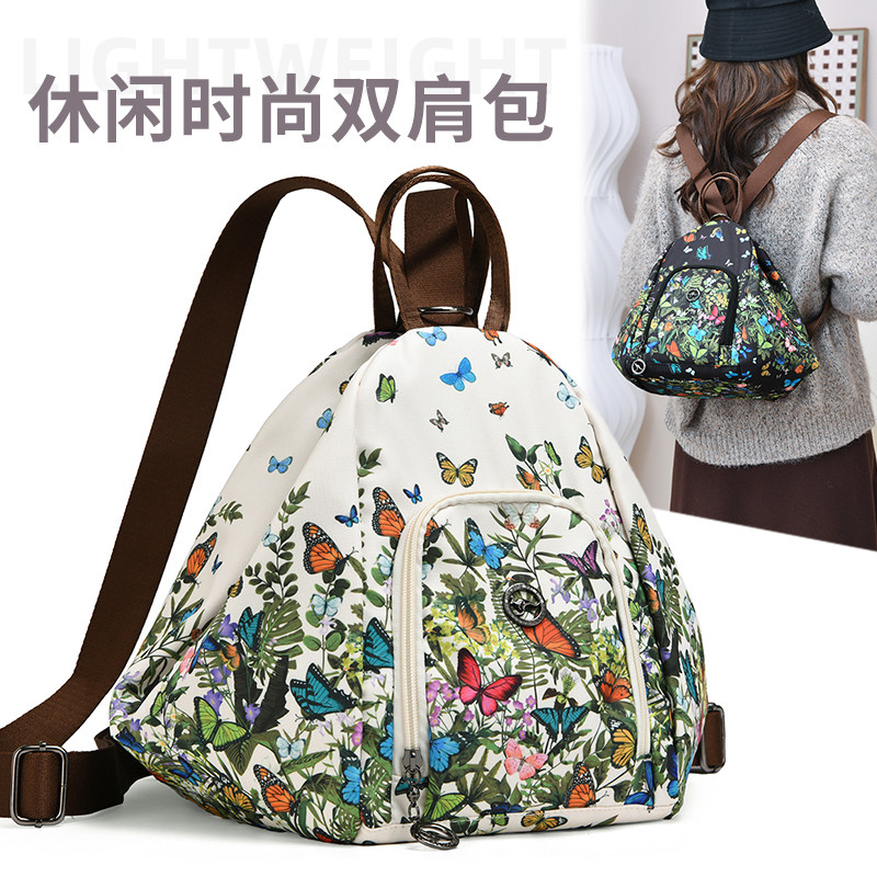 新款双肩包女包旅行背包大学生初中高中休闲背包印花单肩斜挎大包
