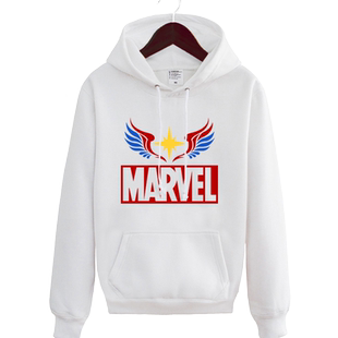 惊奇队长外套加绒男女漫威电影周边Captain Marvel连帽卫衣服带帽