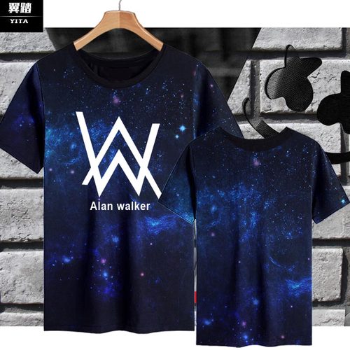 艾伦沃克棉花糖冰丝短袖T恤衫