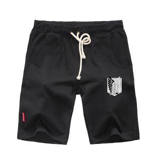 进击的巨人调查兵团兵长艾伦宪兵团短裤五分裤子男士休闲裤5分裤