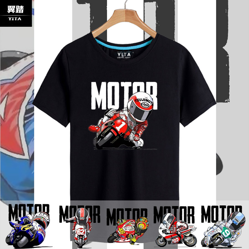 arai头盔机车摩托车shoei可定制卡通agv短袖T恤衫男女半袖上衣服