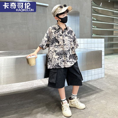 男童夏装帅气透气套装