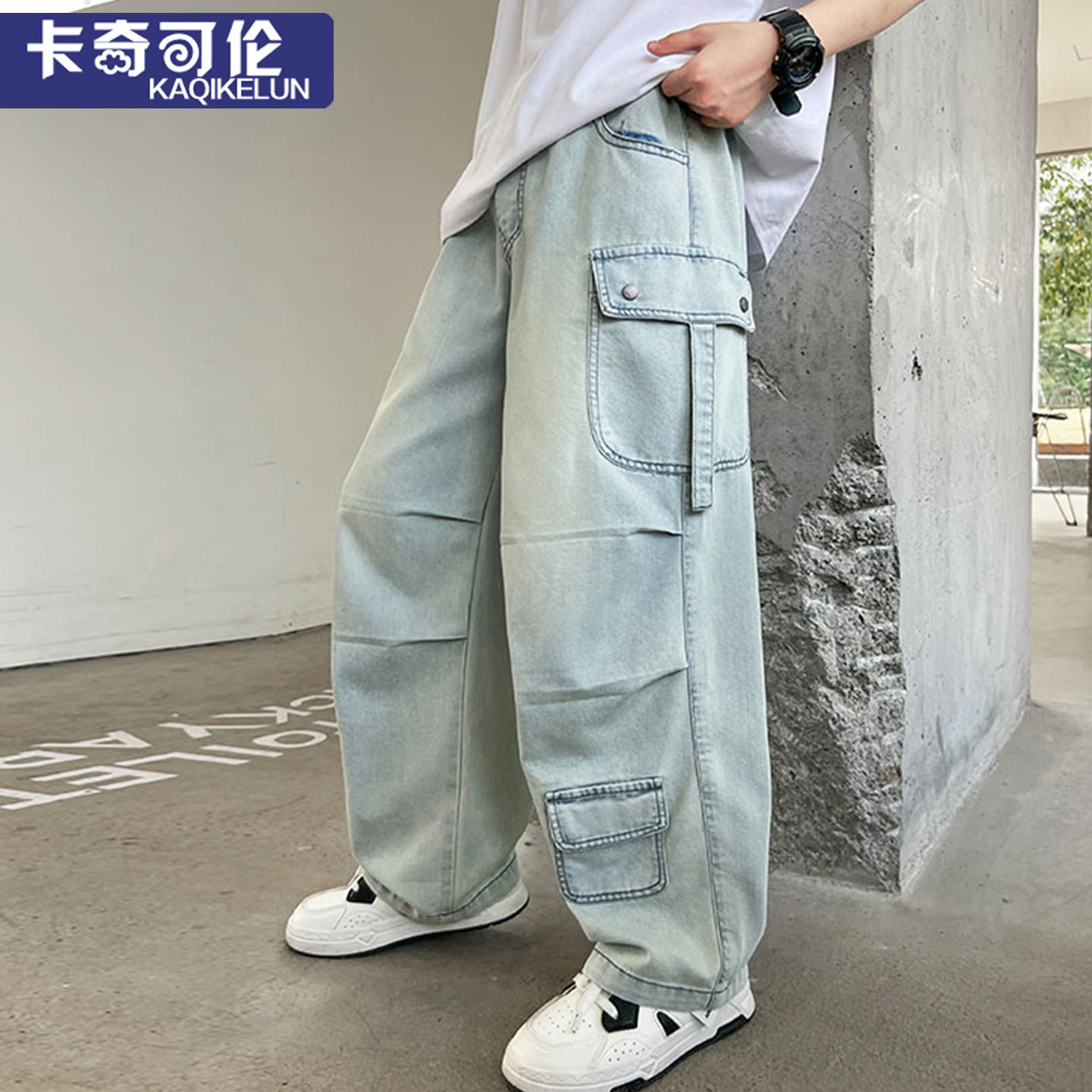 男童牛仔裤夏季薄款2026新款儿童裤子大童速干裤男孩夏装长裤纯棉