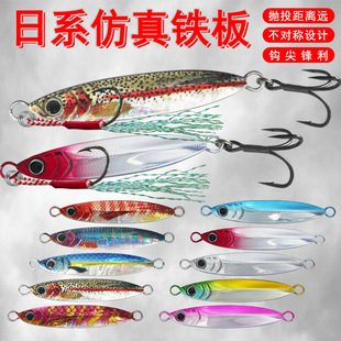 仿日系远投铁板路亚饵裸片  鱼饵淡海水3D仿生飘落铁板饵假饵