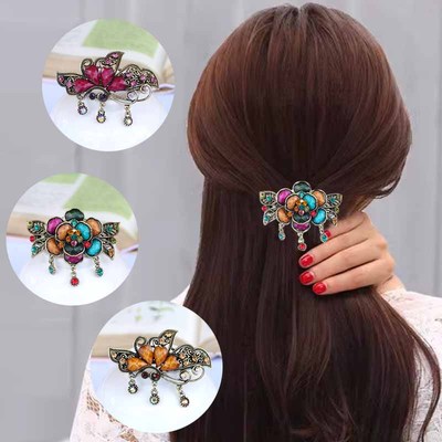 蝴蝶复古水钻马尾发夹