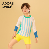 爱多尔2025春夏新款 儿童沙滩游泳装 分体泳衣男童防晒透气条纹舒适