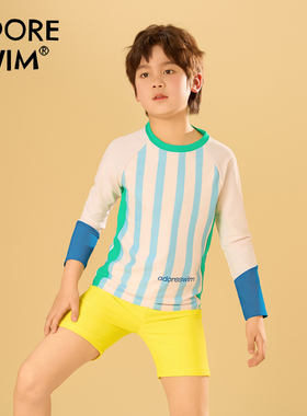 爱多尔2025春夏新款儿童沙滩游泳装分体泳衣男童防晒透气条纹舒适