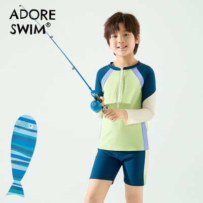 Adoreswim男童亮色分体泳衣男孩