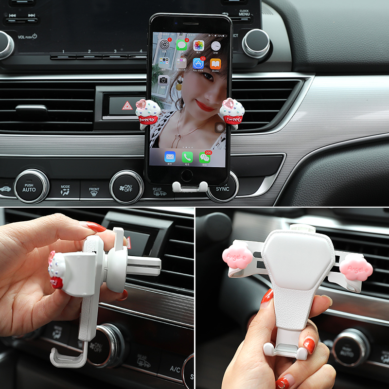 车载手机支架汽车内饰出风口导航支撑架创意可爱卡通多功能通用架
