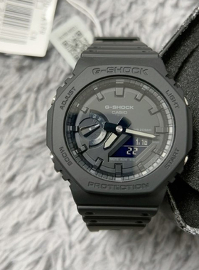 卡西欧 Casio 农家橡树八角树脂表带运动防水黑武士GA-2100