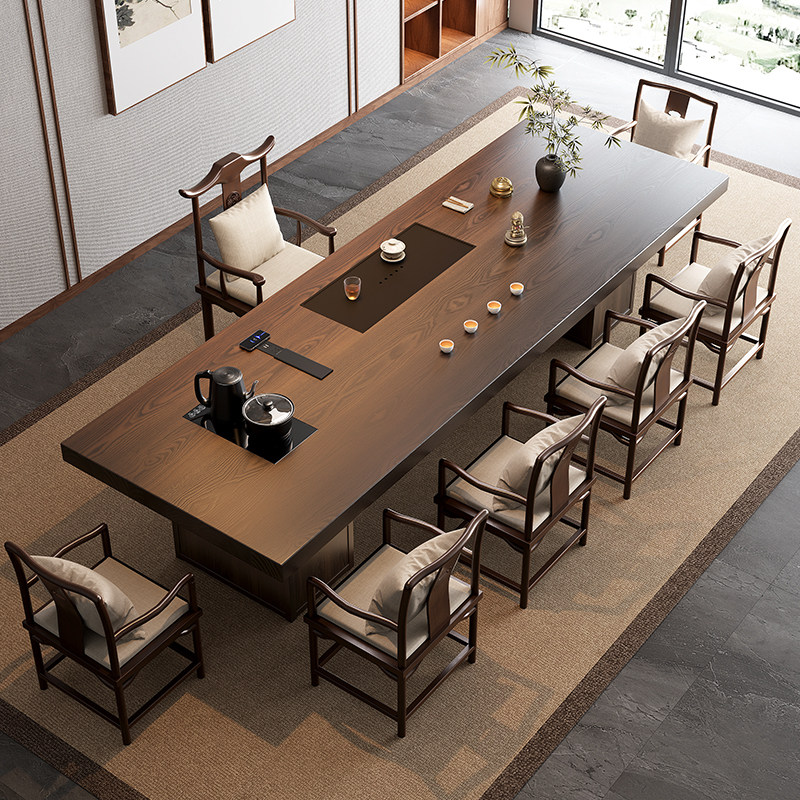 设计师高级感茶桌椅组合一桌五椅多功能客厅家用茶台高端2025新款