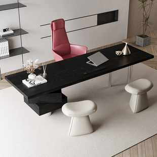 吉赠实木办公桌1米6轻奢高级感年轻小型老板桌电脑桌办公专用单人