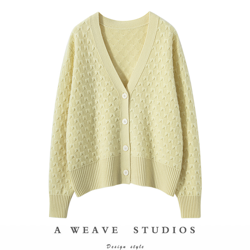 不俗设计！纯山羊绒针织开衫女2024新款百搭秋季减龄毛衣外套