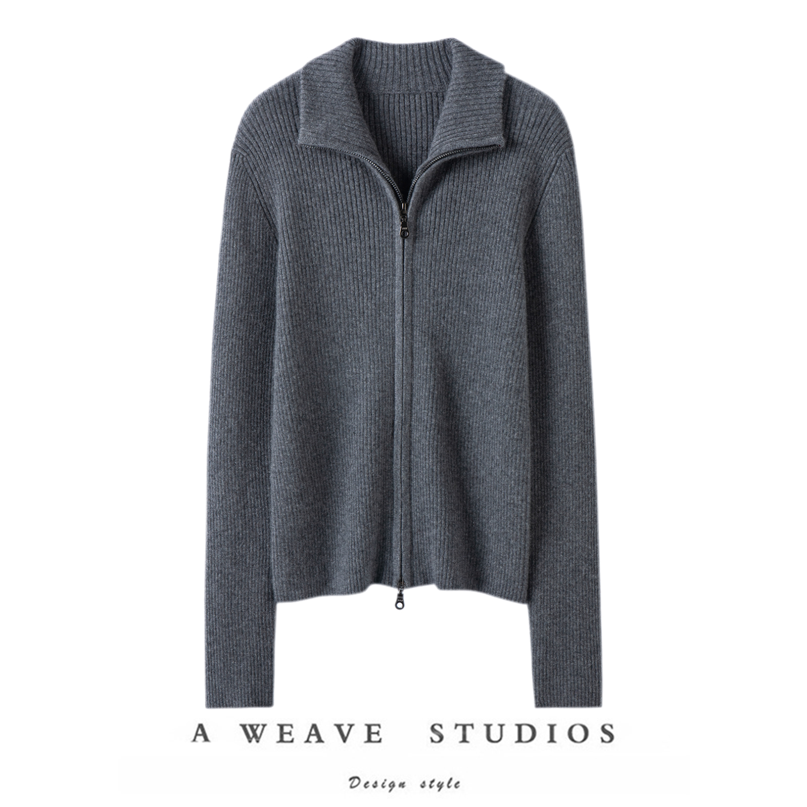 俘获人心的气质！双头拉链100%纯山羊绒开衫女毛衣针织打底开衫厚