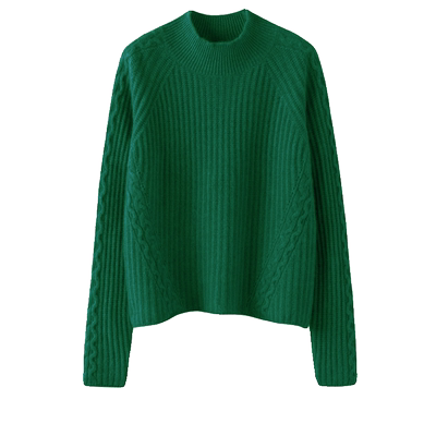 长袖羊绒衫半高领真的