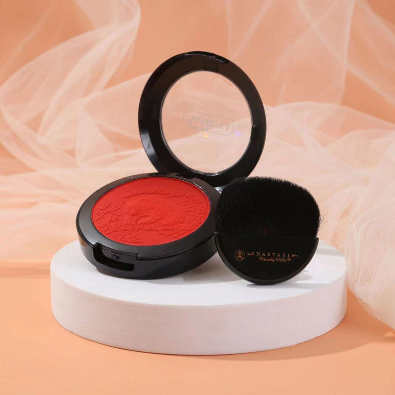阿莎瑞雅单色双层腮红亲肤浮雕哑光修容胭脂盘持久提升气色不晕染