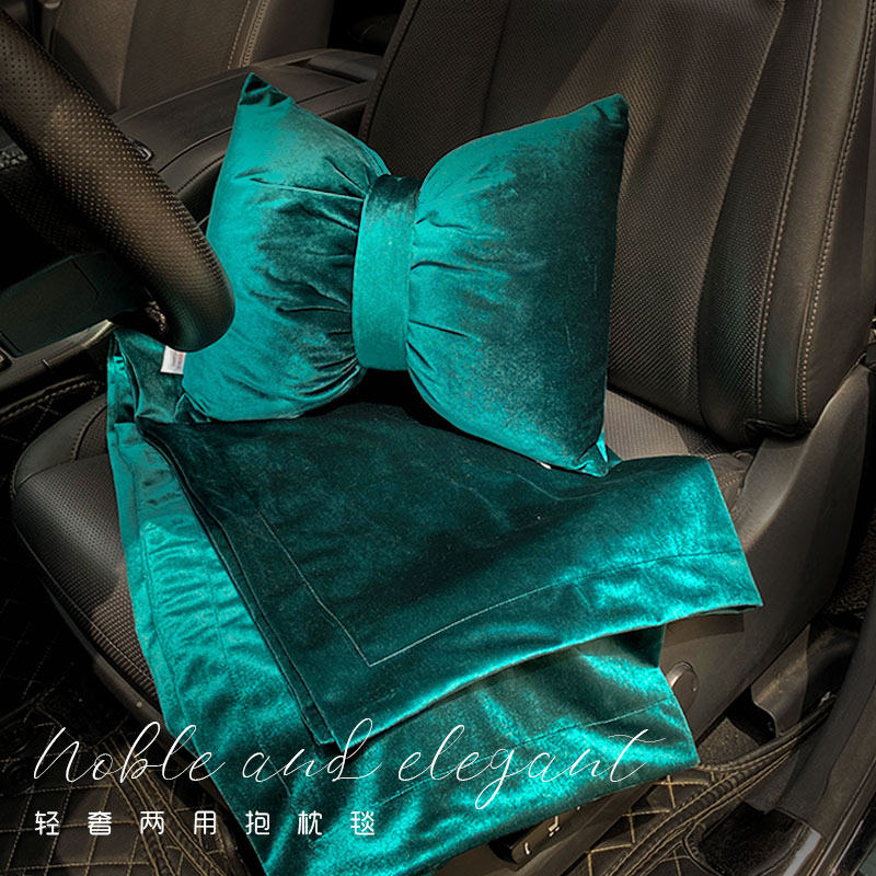 汽车抱枕被子两用车内一对车载空调毯三合一头枕可折叠靠枕四季