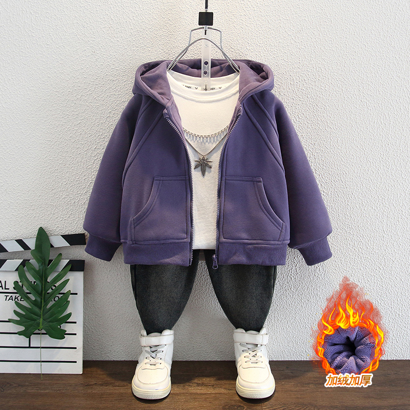 男童一体绒外套初冬2024新款