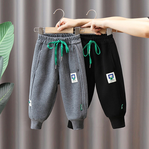 男童加绒裤一体绒秋冬款