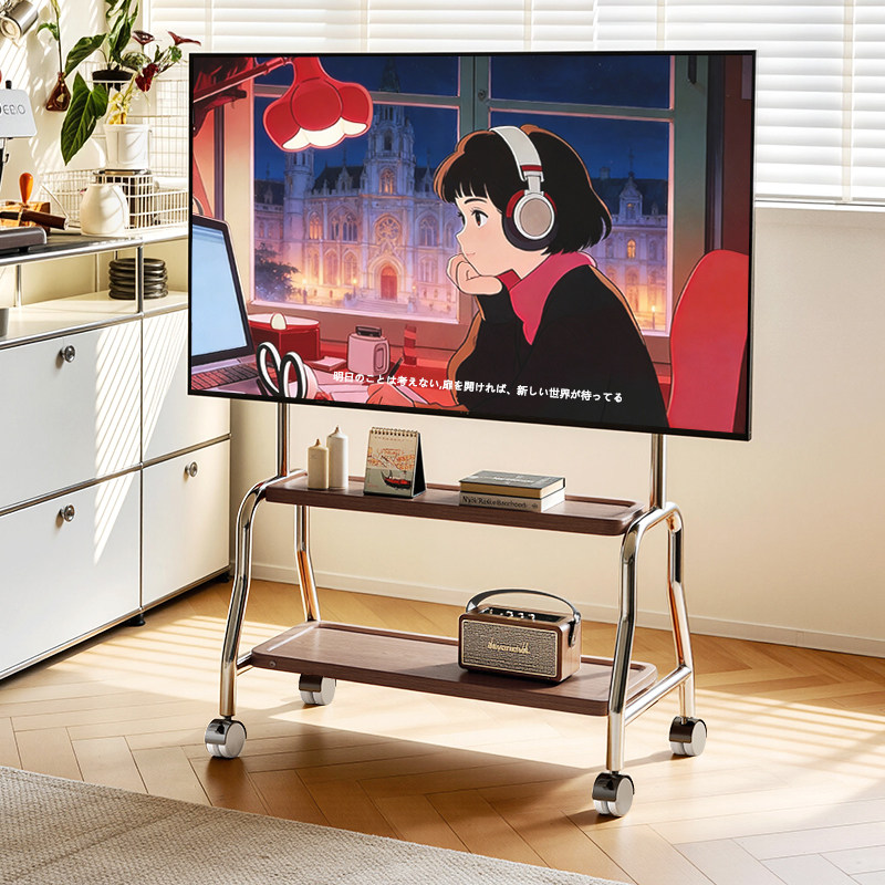 贝石通用电视机可移动支架推车客厅卧室带轮落地挂架55/65/75英寸