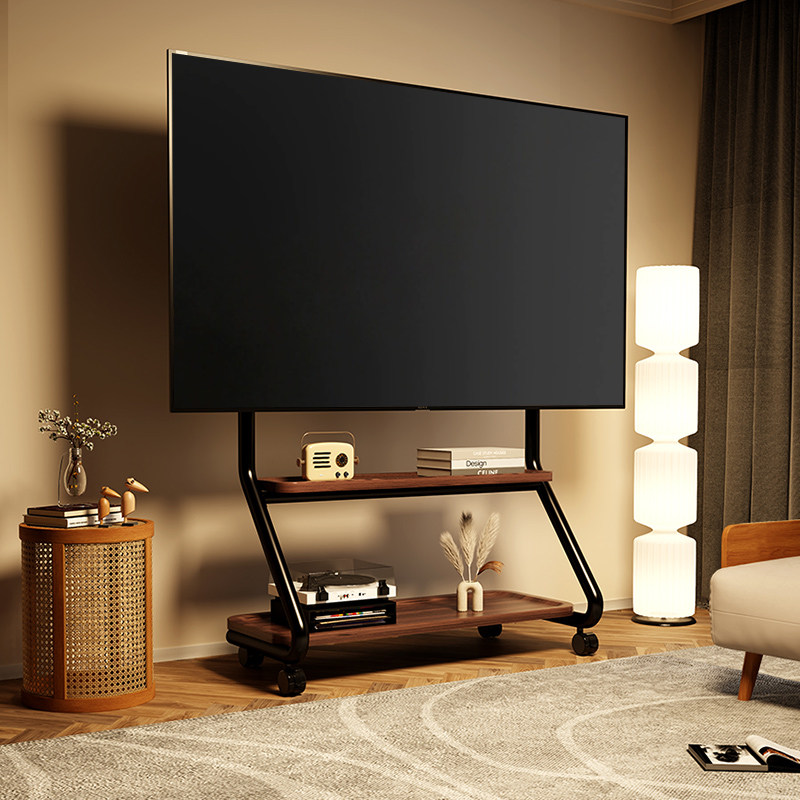 贝石可移动电视机支架落地式带轮推车55/6575/85英寸通用艺术挂架