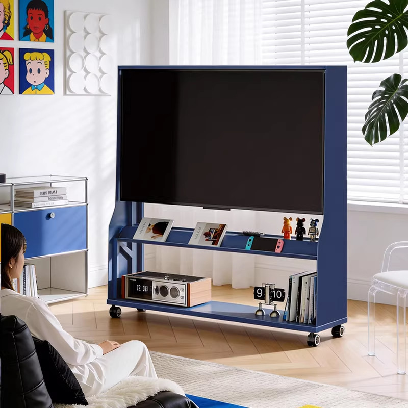 贝石电视机可移动支架落地式带轮推车包豪斯风电视柜通用艺术挂架