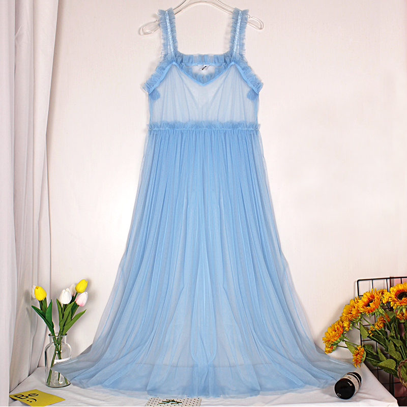 透明罩裙连衣裙网纱裙外搭吊带裙