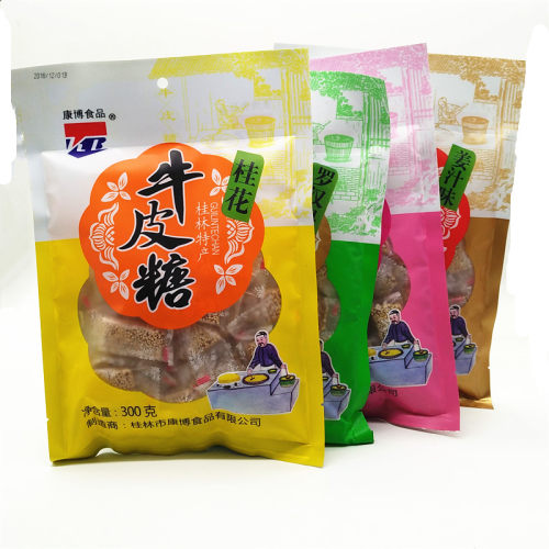 桂林特产康博300克桂花芝麻牛皮糖罗汉果味玫瑰味姜汁牛皮糖