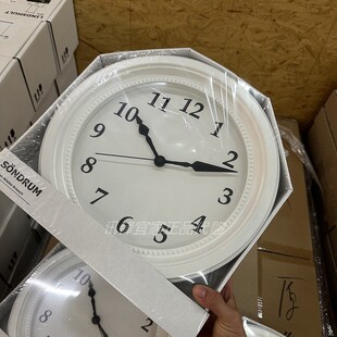 IKEA宜家桑卓挂钟欧式风格静音家用时钟简约挂钟壁式石英挂钟钟表