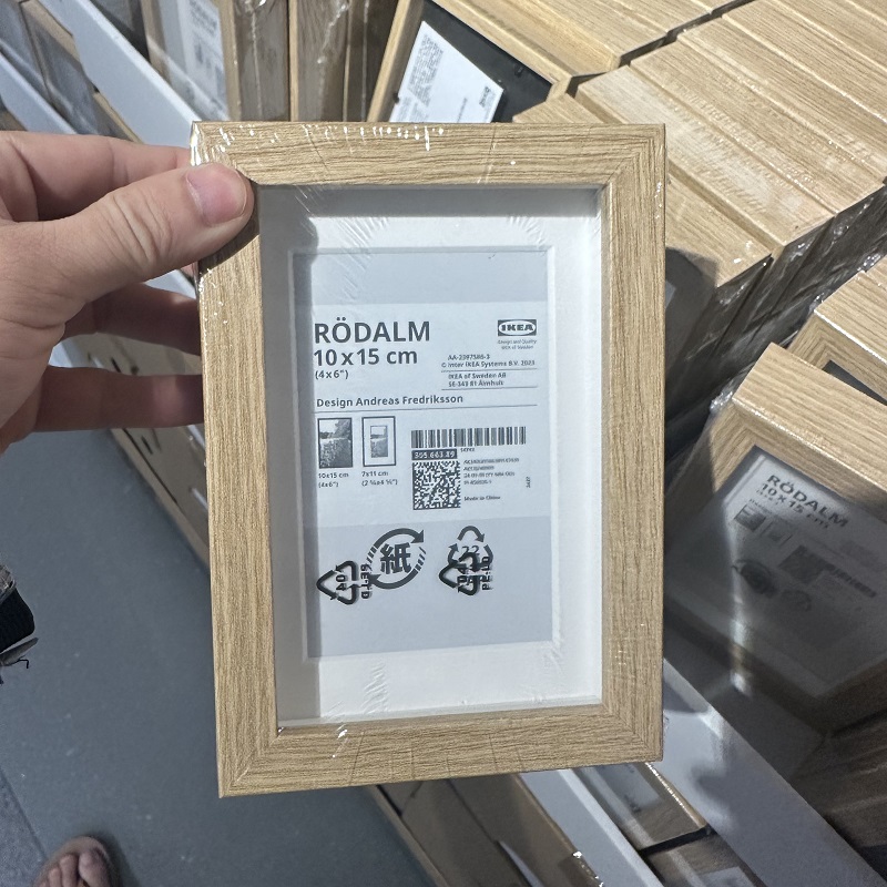 宜家略达姆画框仿橡木10x15厘米6寸相框装饰画框手办展示架子正品