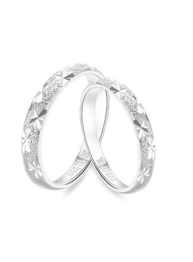 s999纯银满天星情侣对戒高级感简约繁星戒指可调节素圈指环银饰品