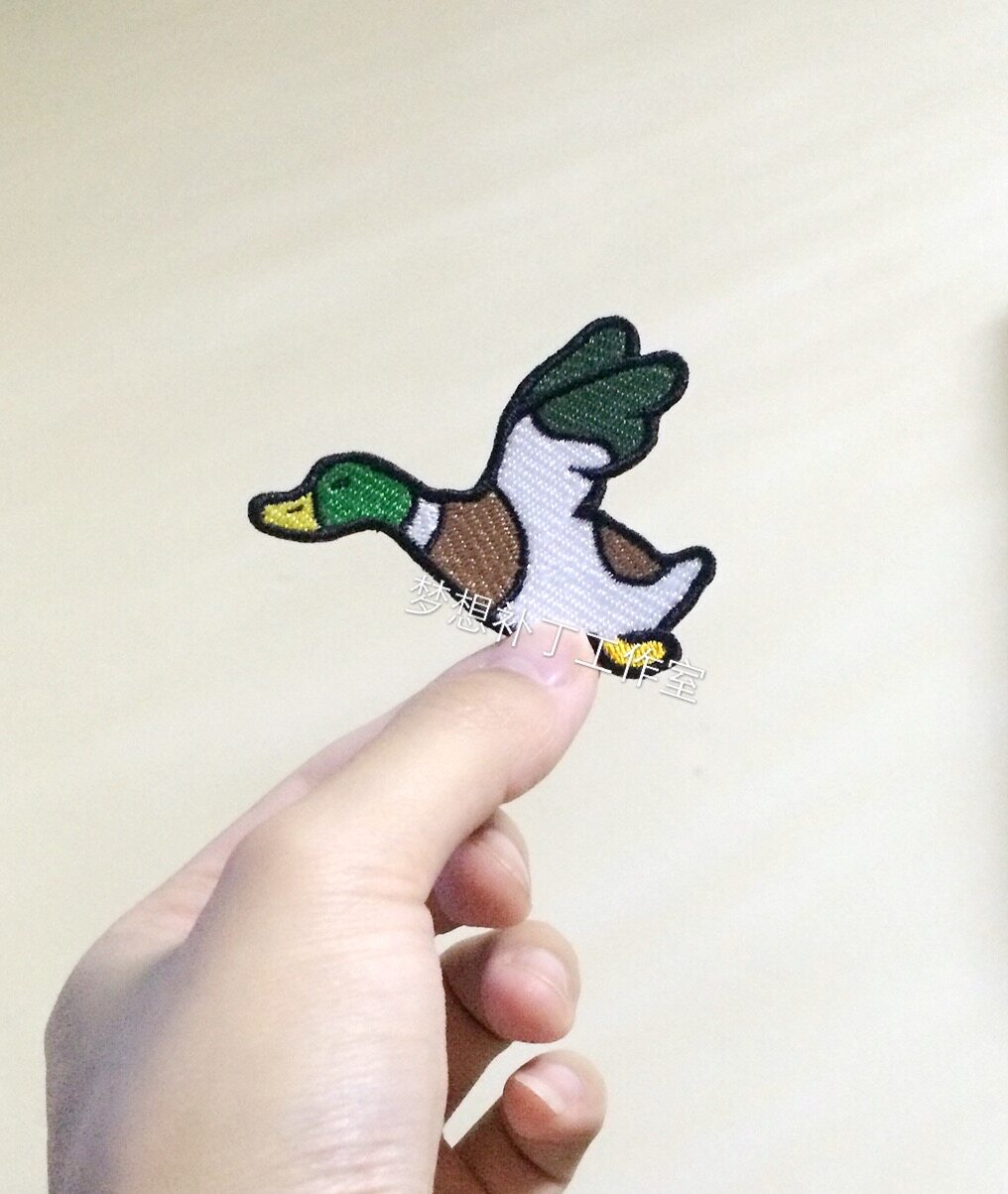 绿头鸭刺绣个性潮流补丁
