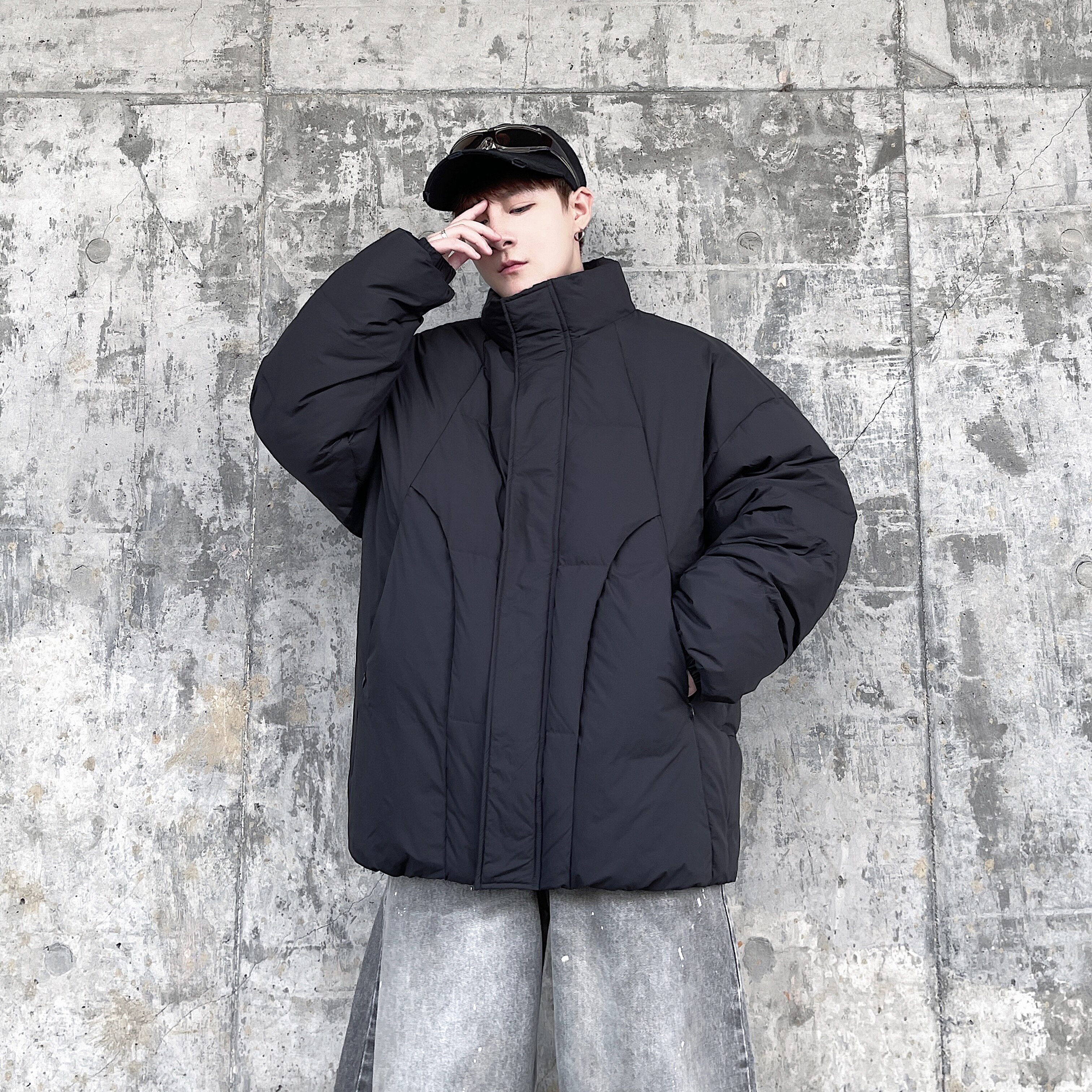 东北大学生加厚立领大码羽绒服男