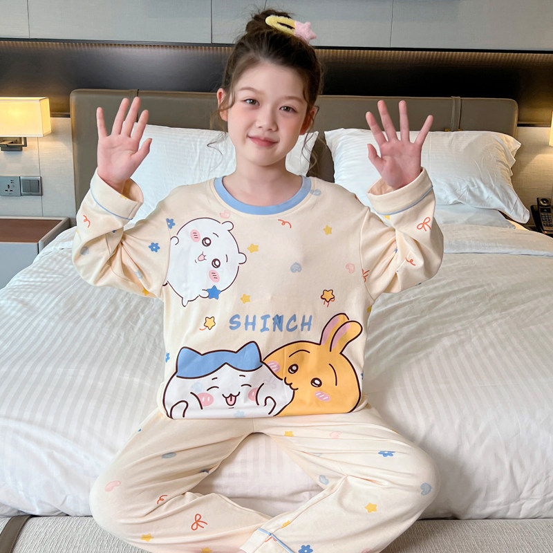 儿童女孩睡衣小八春秋女童乌萨奇图片
