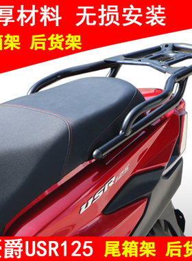 适用豪爵USR125后尾箱架 后货架HJ125T-21后扶手后靠背后尾翼改装