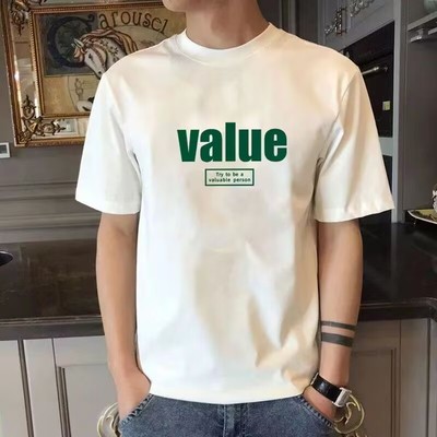 美式T恤短袖男士宽松长袖打底衫