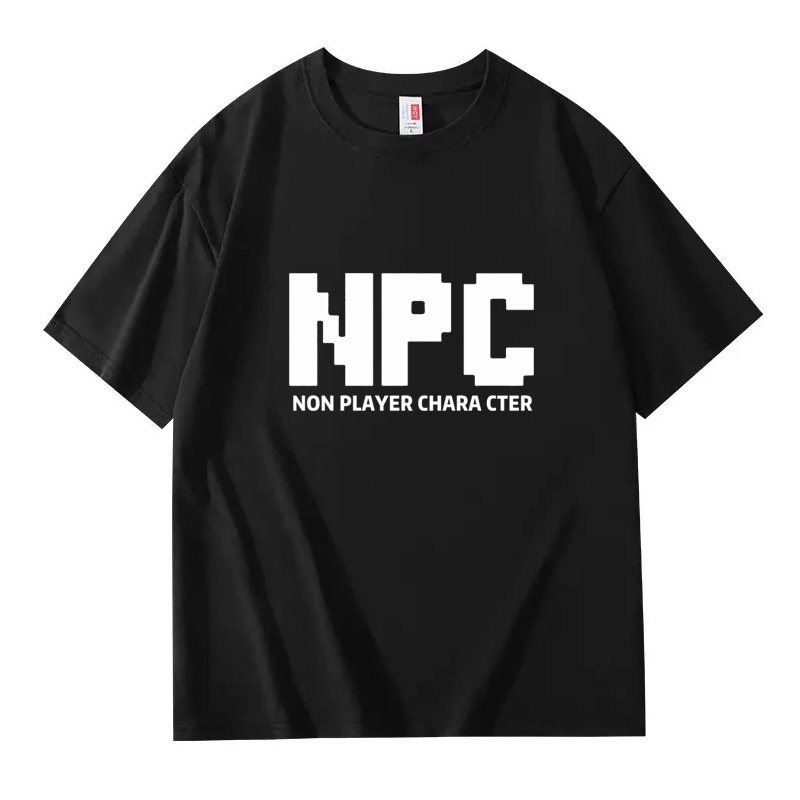 NPC短袖t恤男夏季新款潮牌美式字母印花半袖纯棉圆领宽松男士上衣