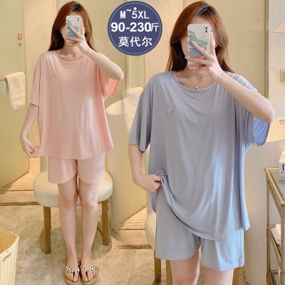 莫代尔大码睡衣女200斤夏季冰