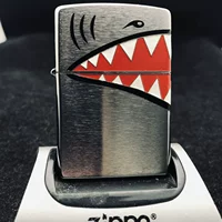 Ông Xiaobai ZIPPO gốc chrome nhẹ chải chải miệng cá mập sơn DIY - Bật lửa bat lua rio