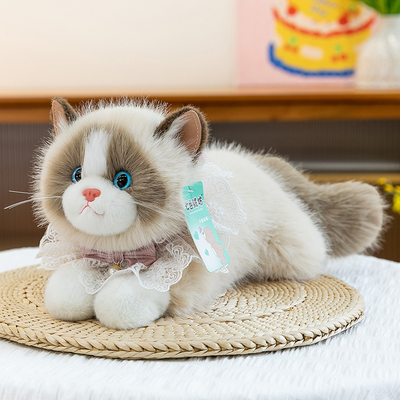 可爱布偶猫毛绒玩具仿真猫咪玩偶会叫喵喵女孩安抚布娃娃生日礼物