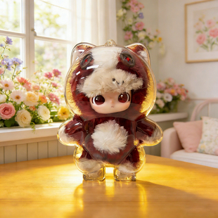 通关马保护套马力全开保护壳保护罩透明搪胶玩偶防尘罩公仔溜娃包