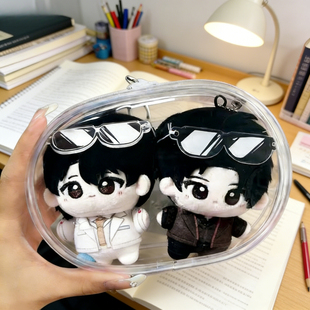 双人娃包10cm透明努努棉花娃娃外出包娃袋两只十厘米双仓晒娃包大