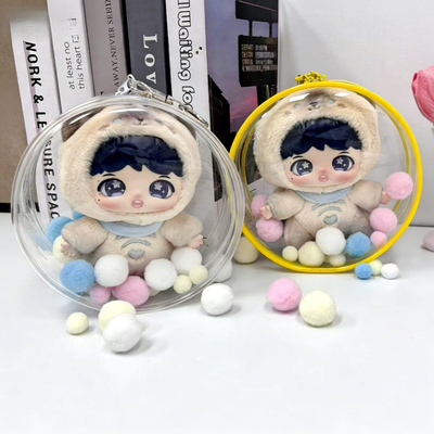 15cm娃包圆形透明外出