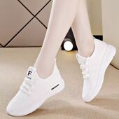 网面透气运动板鞋 韩版 中学生小白鞋 2025春夏季 女软底跑步旅游波鞋