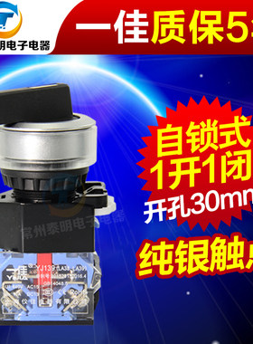 一佳LA38-11XB/2 30MM 2档位长手柄转换旋钮主令开关1常开1常闭