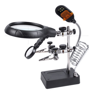 工作台式LED灯冷暖光源多功能辅助夹支架焊接维修USB插电放大镜