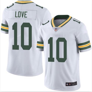 绿湾包装工队橄榄球服 Packers 10号LOVE球衣 比赛训练服刺绣 男